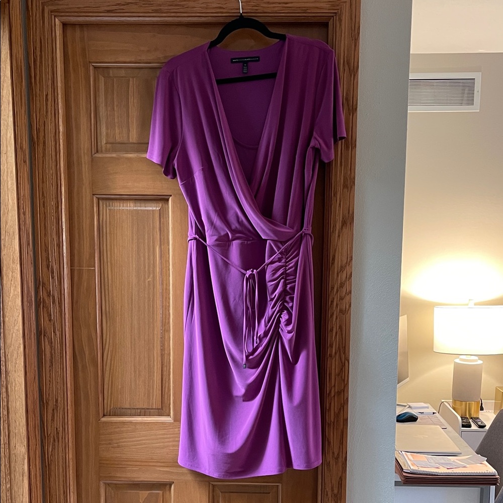 White House Black Market - Elegant Purple Wrap Dress - size 14